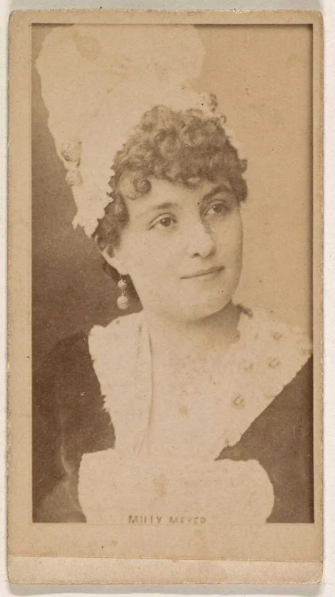 Milly Meyer, from the Actresses series (N245) issued by Kinney Brothers to promote Sweet Caporal Cigarettes — Kinney Brothers Tobacco Company