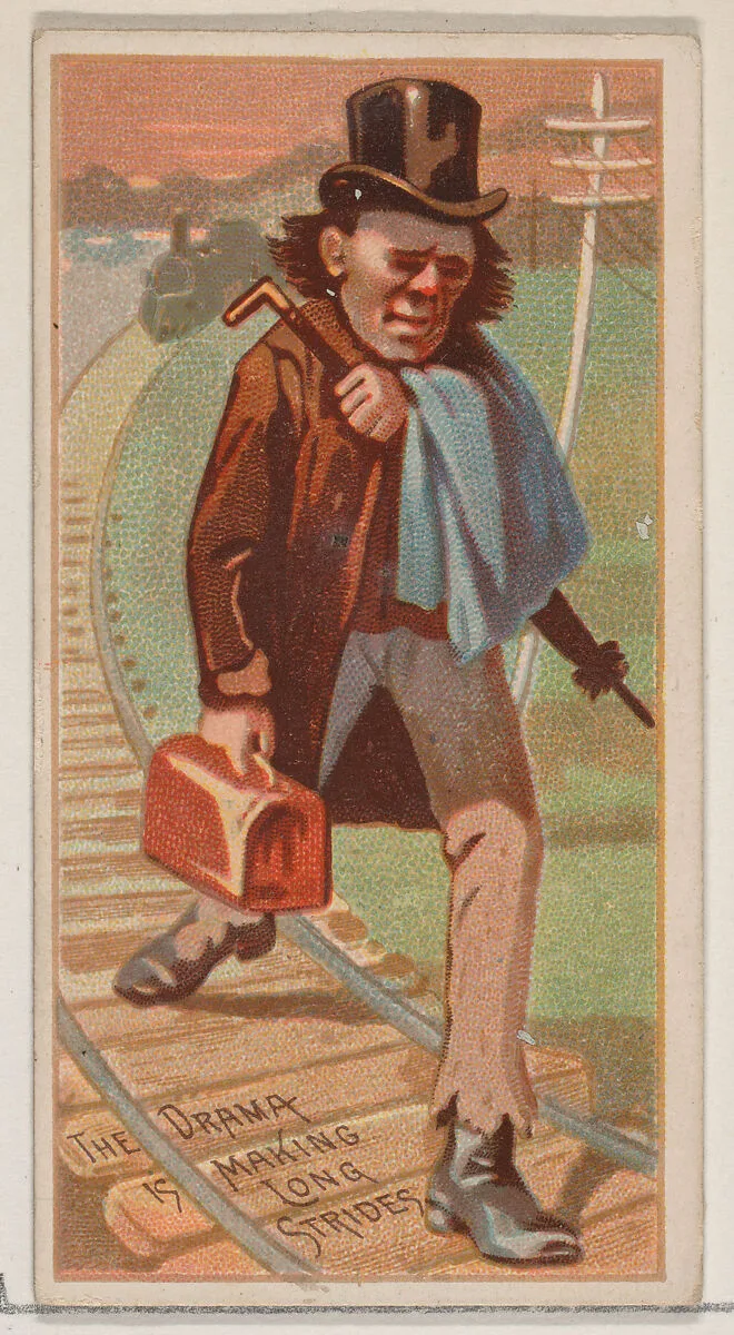 The Drama is Making Long Strides, from the Jokes series (N87) for Duke brand cigarettes — W. Duke, Sons & Co.|George S. Harris & Sons