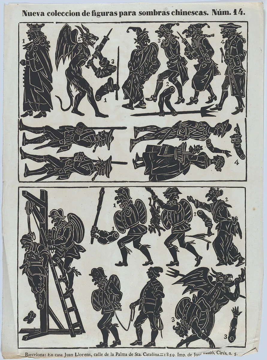 Sheet 14 of figures for Chinese shadow puppets — Juan Llorens|José Taulo