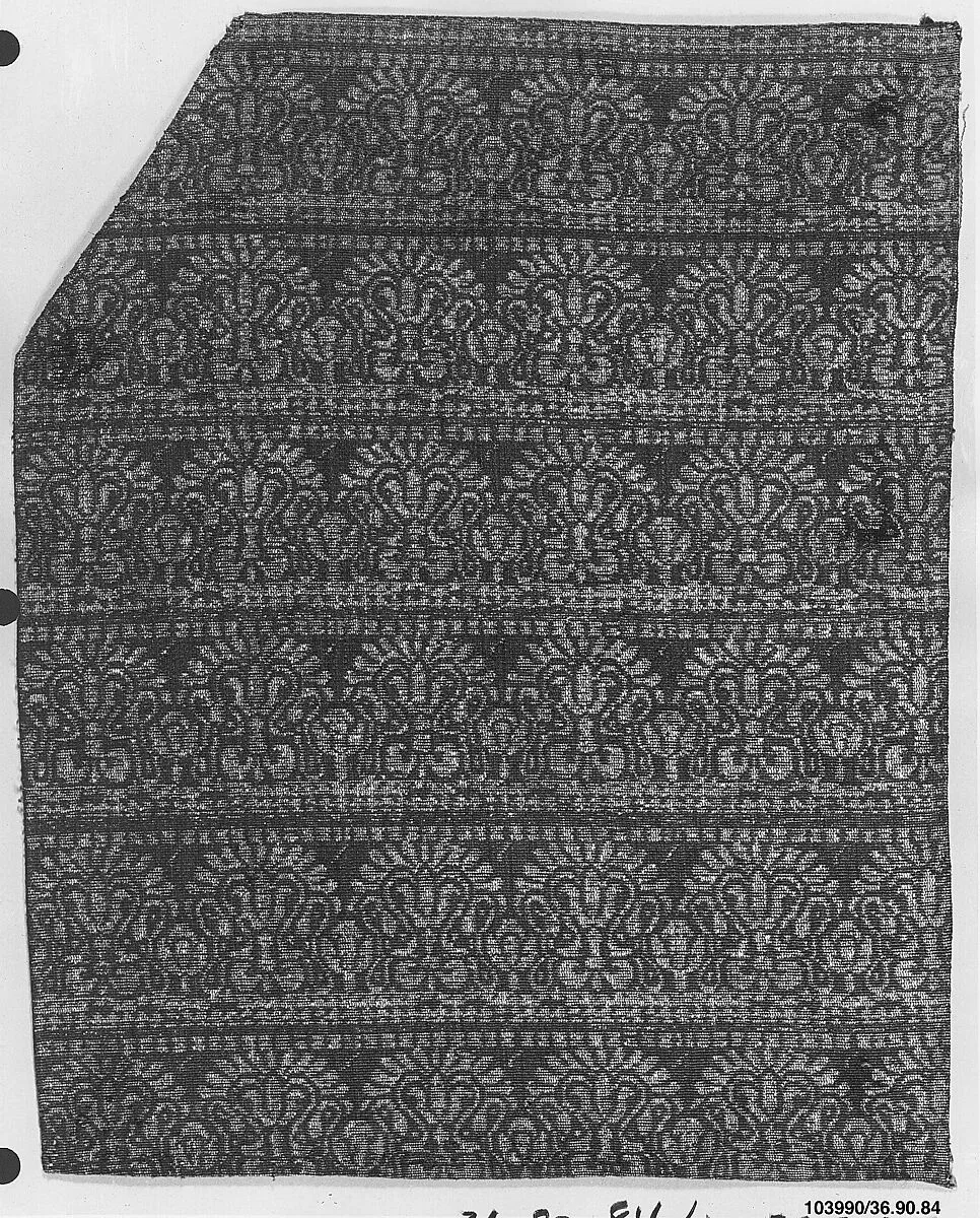 Woven silk with lace design — Unknown