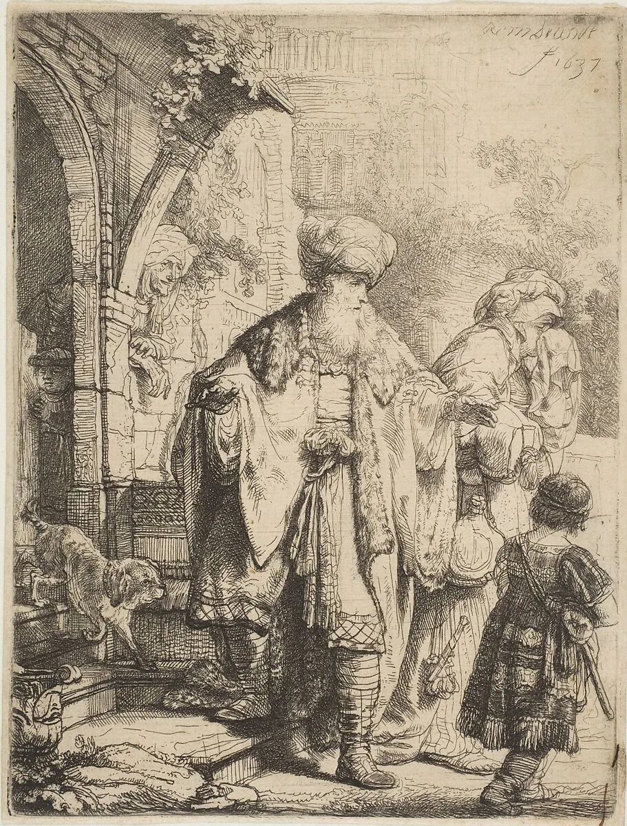 Abraham Casting Out Hagar and Ishmael — Rembrandt (Rembrandt van Rijn)