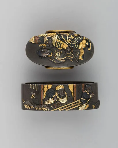 Sword-Hilt Collar and Pommel (Fuchigashira)