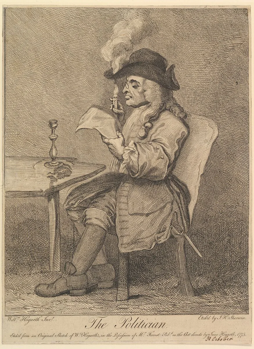 The Politician — William Hogarth|John Keyse Sherwin|Jane Hogarth
