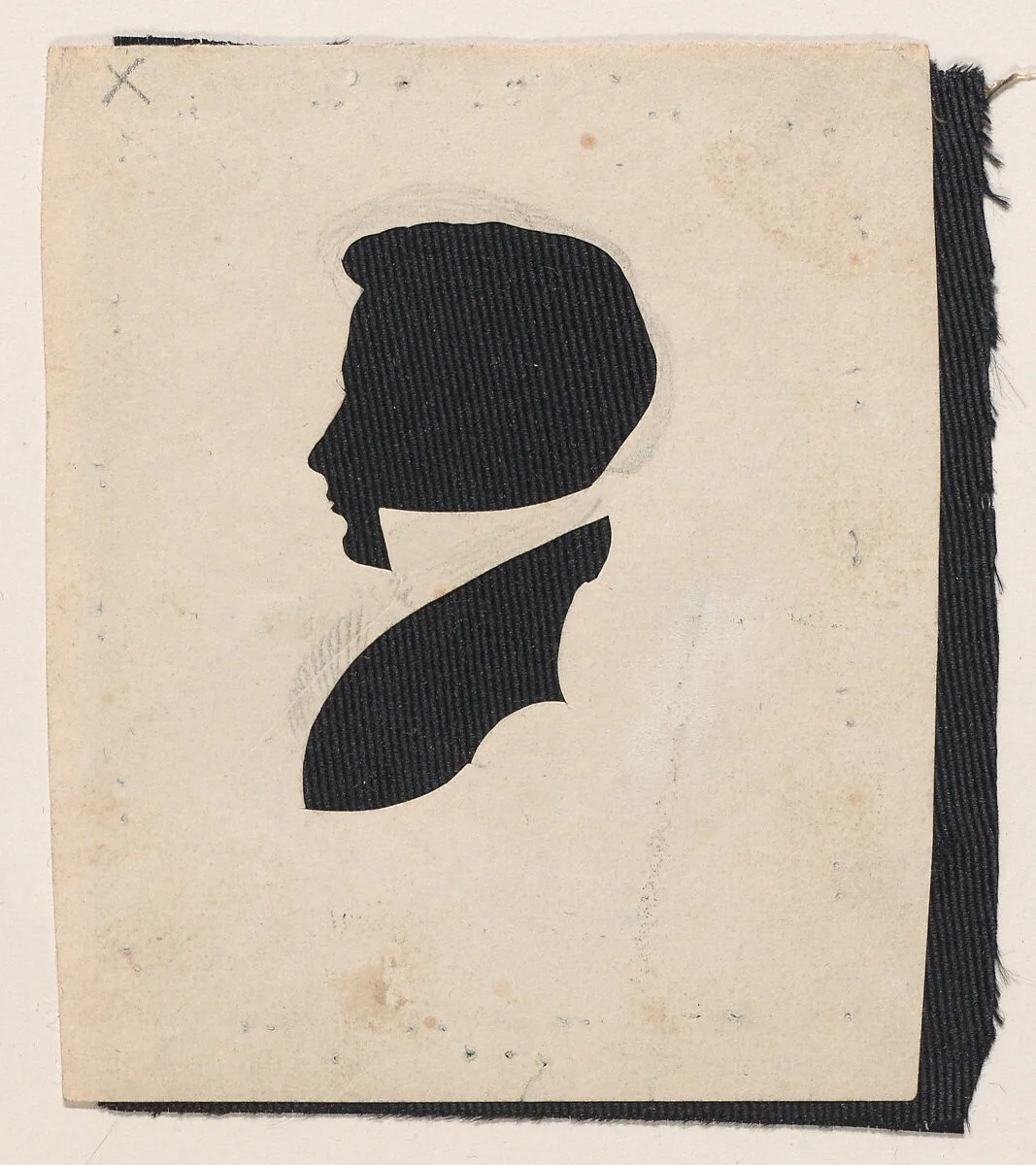 Silhouette of Giles H. Case, to left — William Chamberlain