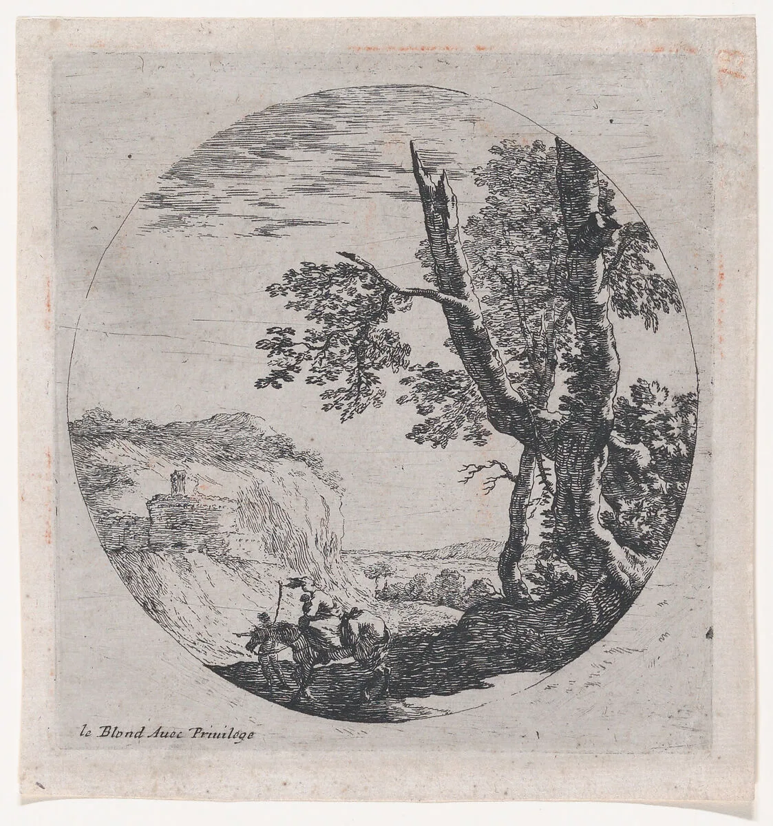 Landscape with the Flight into Egypt — Anonymous, French, 17th century|Le Blond