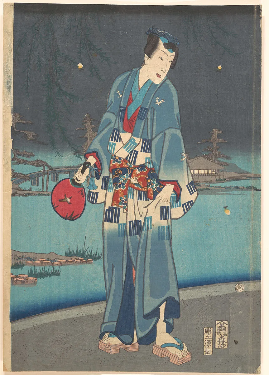 今様源氏紫絹蛍遊び|Modern Genji – Firefly Viewing (Imayō genji shiken hotaru asobi) — Toyohara Kunichika