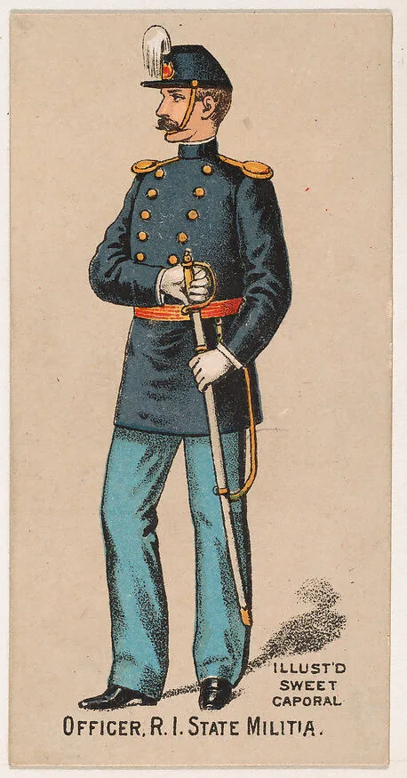 Officer, Rhode Island Strate Militia, from the Military Series (N224) issued by Kinney Tobacco Company to promote Sweet Caporal Cigarettes — Kinney Brothers Tobacco Company