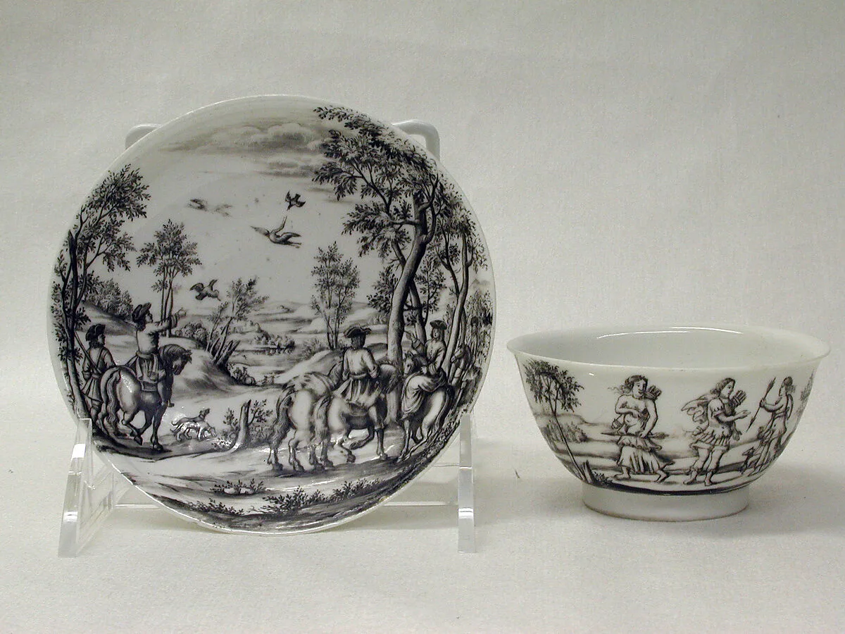 Teabowl and saucer — Meissen Manufactory|Böttger Period|Ignaz Preissler
