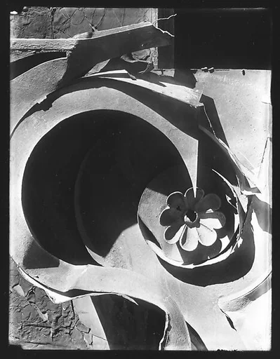 [Tin Relic with Rosette Motif, Photographed on Roof of 92 Fifth Avenue, New York City]