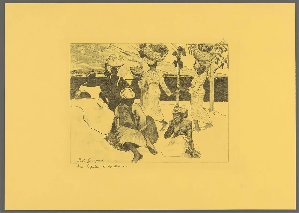 The Grasshoppers and the Ants: A Souvenir of Martinique, from the Volpini Suite: Dessins lithographiques — Paul Gauguin