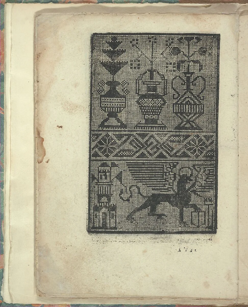 Opera Nova Universali intitulata Corona di racammi, page 26 (verso) — Giovanni Andrea Vavassore