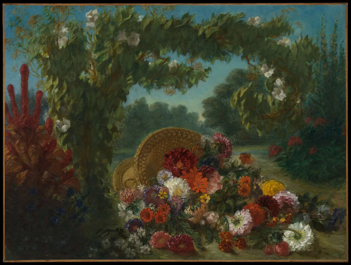 Basket of Flowers — Eugène Delacroix