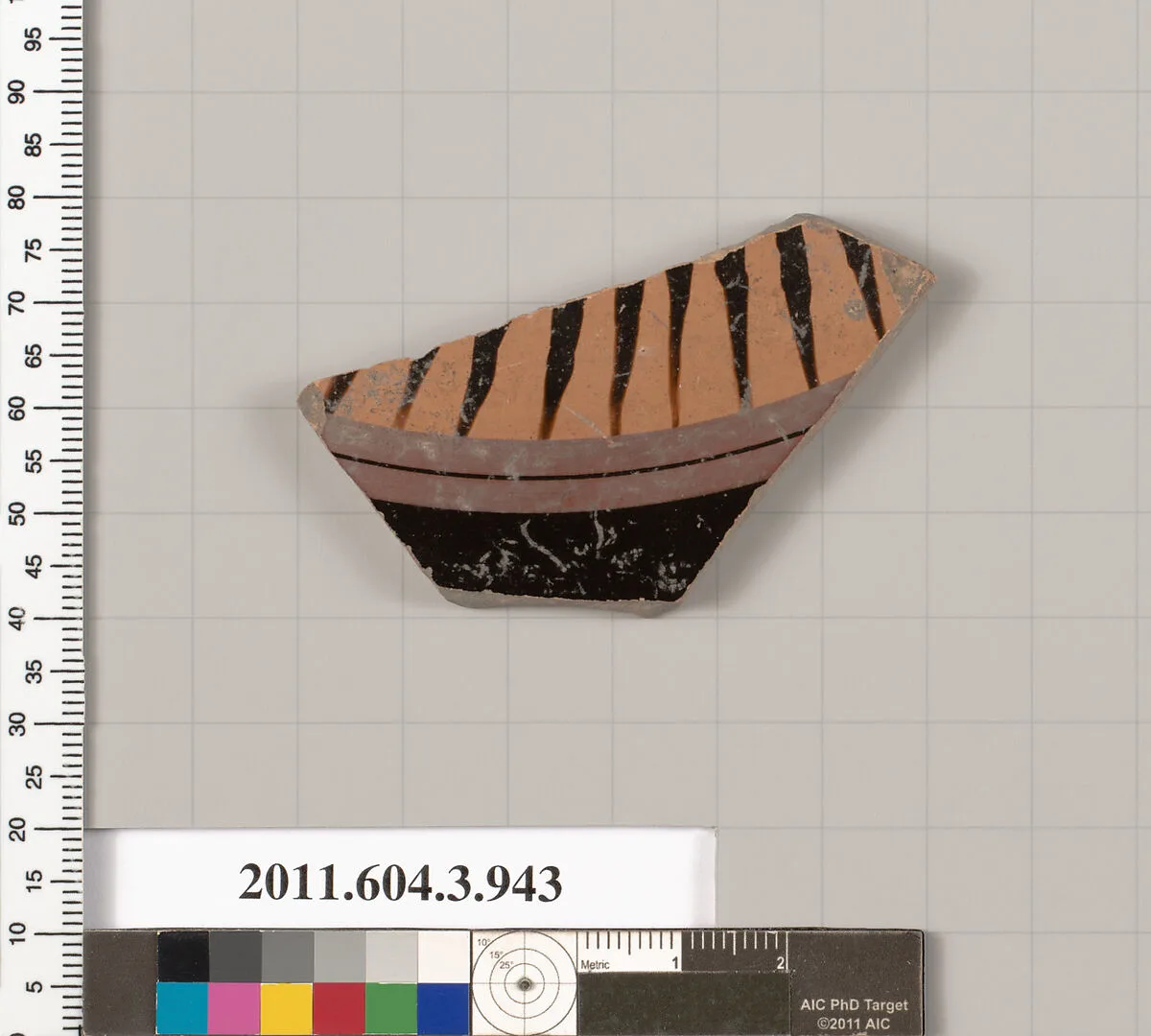 Terracotta fragment of a lekanis lid (covered dish) — Unknown