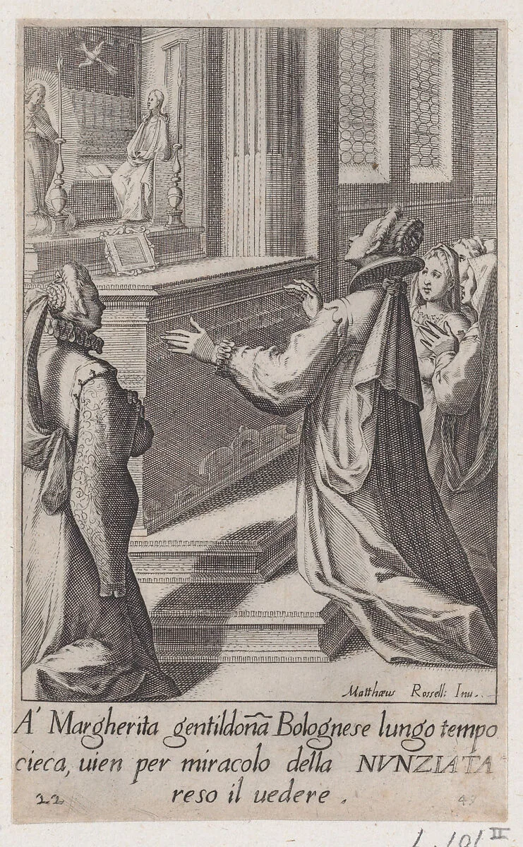 Margherita, from Scelta d'Alcuni Miracoli e Grazie della Santissima Nunziata di Firenze (Selection of Some Miracles and Graces that Occurred in the Church of the Annunziata in Florence) — Jacques Callot|Matteo Rosselli