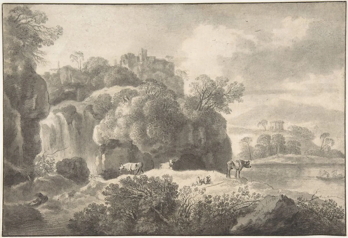 Ideal Landscape with a Shepherd and Cows — Johann Christian Klengel