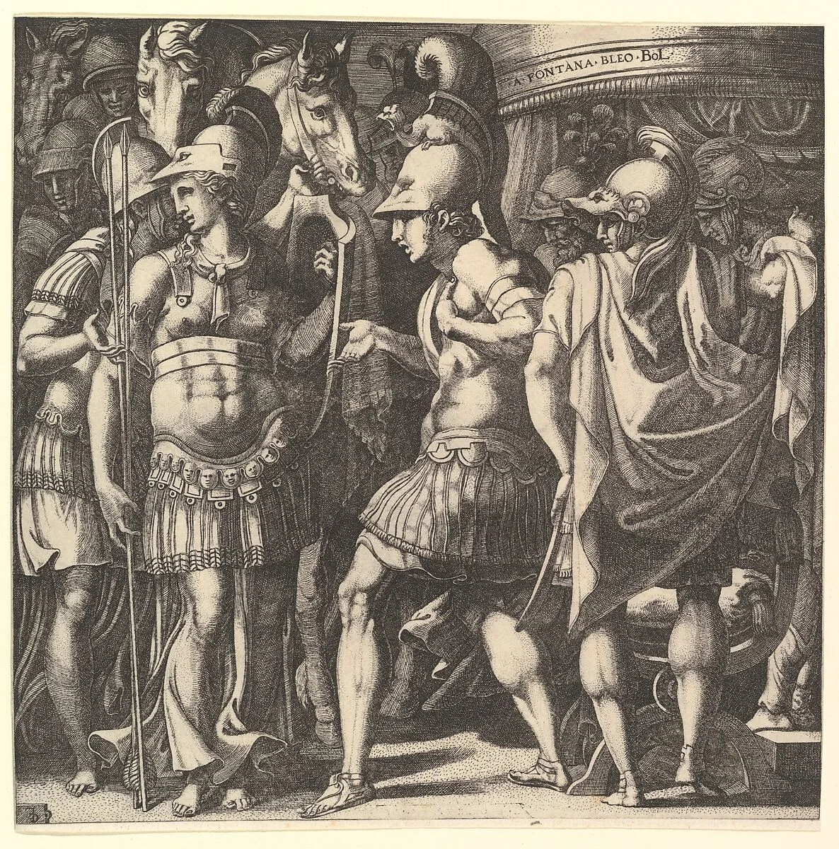 Alexander welcoming Thalestris and the Amazons — Master FG|Francesco Primaticcio