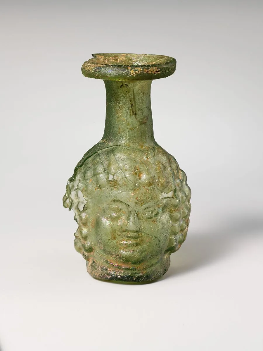 Glass double head flask — Unknown