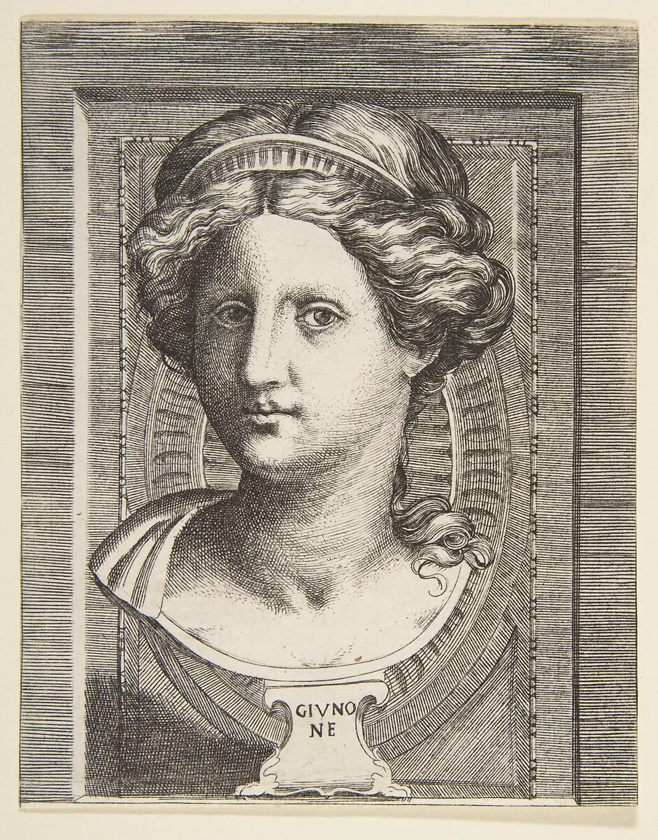 Sculpted head of Juno — Giulio Bonasone