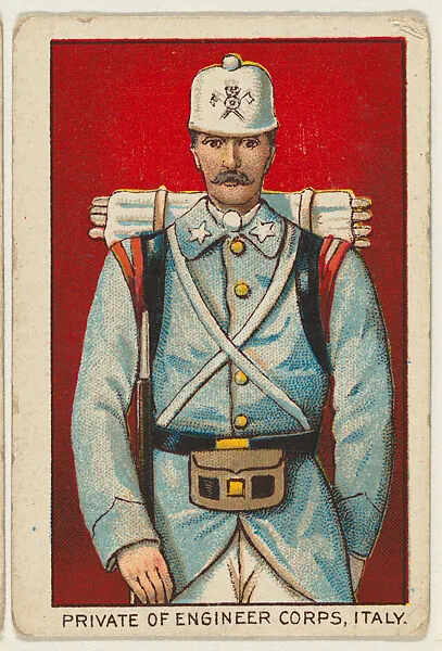 Private of Engineer Corps, Italy, from the Military series (T79) issued by the American Tobacco Company — American Tobacco Company