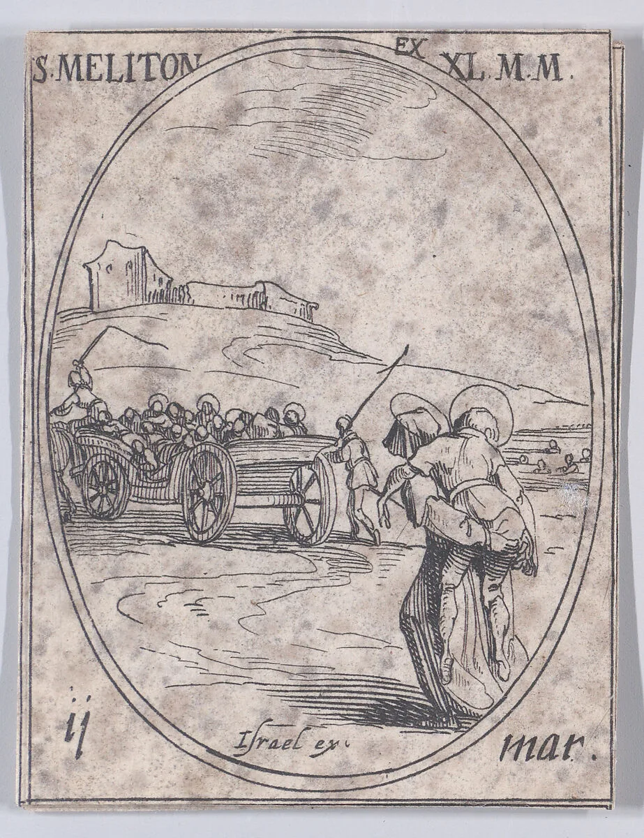 S. Meliton et Ses Compagnons (St. Meliton and His Companions), March 11th, from "Les Images De Tous Les Saincts et Saintes de L'Année" (Images of All of the Saints and Religious Events of the Year) — Jacques Callot|Israël Henriet