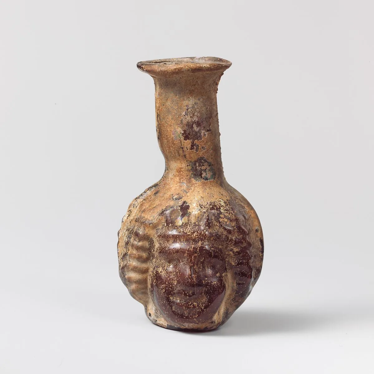 Glass double head-shaped bottle — Unknown