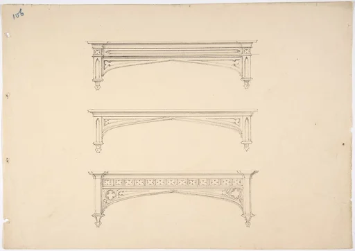Design for Three Gothic Pediments