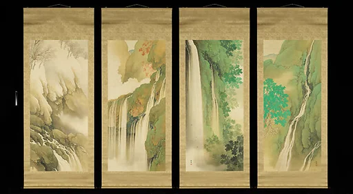 田中頼璋筆 「挂瀑四致」|Four Perfect Views of Waterfalls