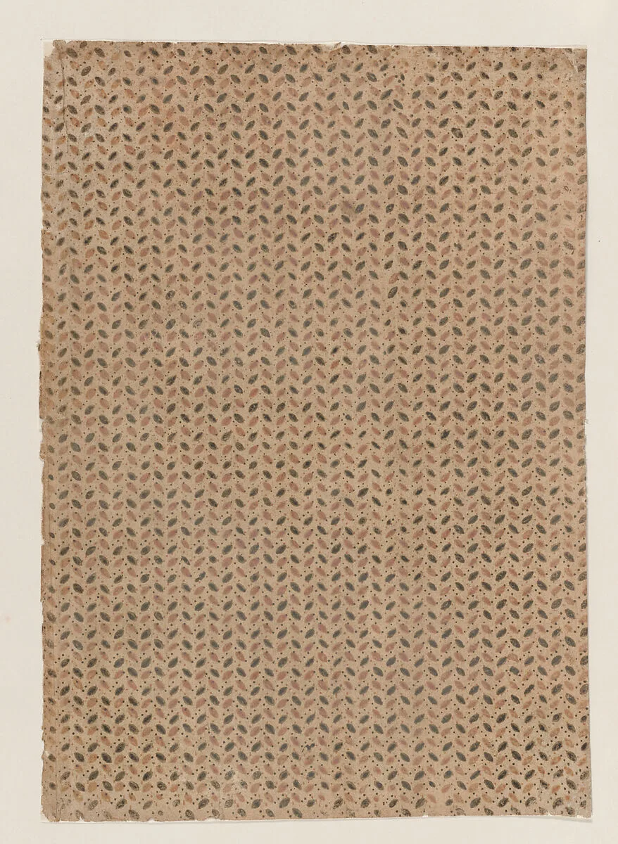 Sheet with overall pattern of dots and ovals — Anonymous