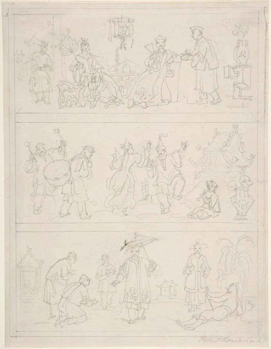 Three Friezes of Chinese Figures — Isaac Robert Cruikshank