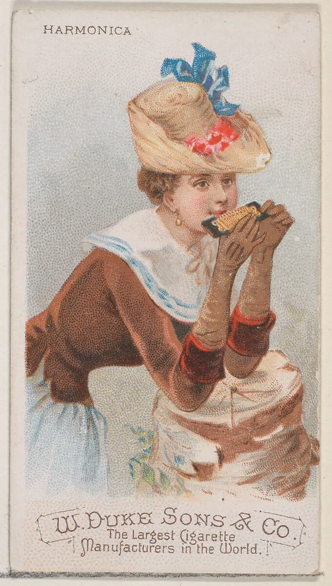 Harmonica, from the Musical Instruments series (N82) for Duke brand cigarettes — W. Duke, Sons & Co.|Schumacher & Ettlinger