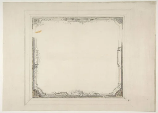 Design for a ceiling to be decorated with a trompe l'oeil balustrade
