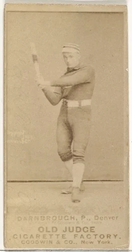 William Darnbrough, Pitcher, Denver, from the Old Judge series (N172) for Old Judge Cigarettes
