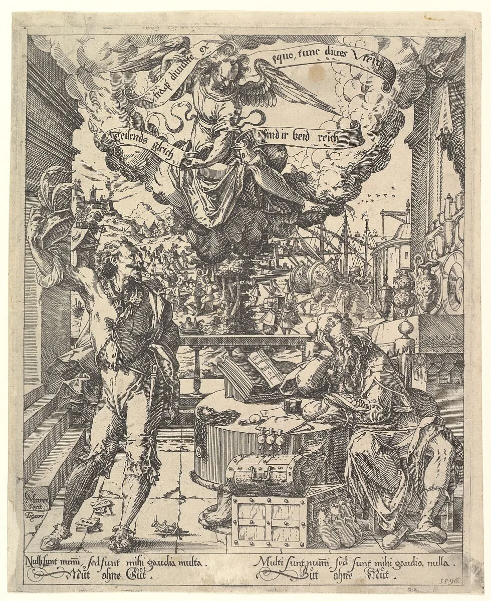 An Allegory of a Rich Man and a Poor Man (Der Lustige Arme und der Traurige Reiche) — Christoph Murer