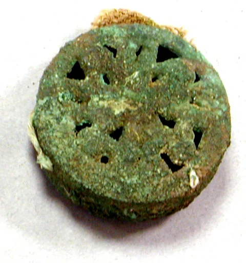 Openwork Copper Bead with Bird Design