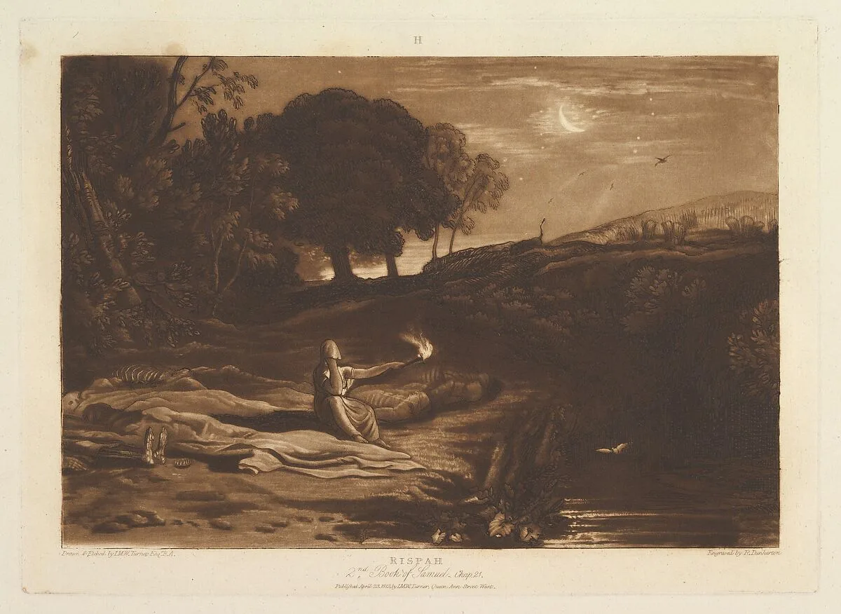 Rispah, 2nd Book of Samuel, Chapter 21 (Liber Studiorum, part IX, plate 46) — Joseph Mallord William Turner|Robert Dunkarton|Joseph Mallord William Turner