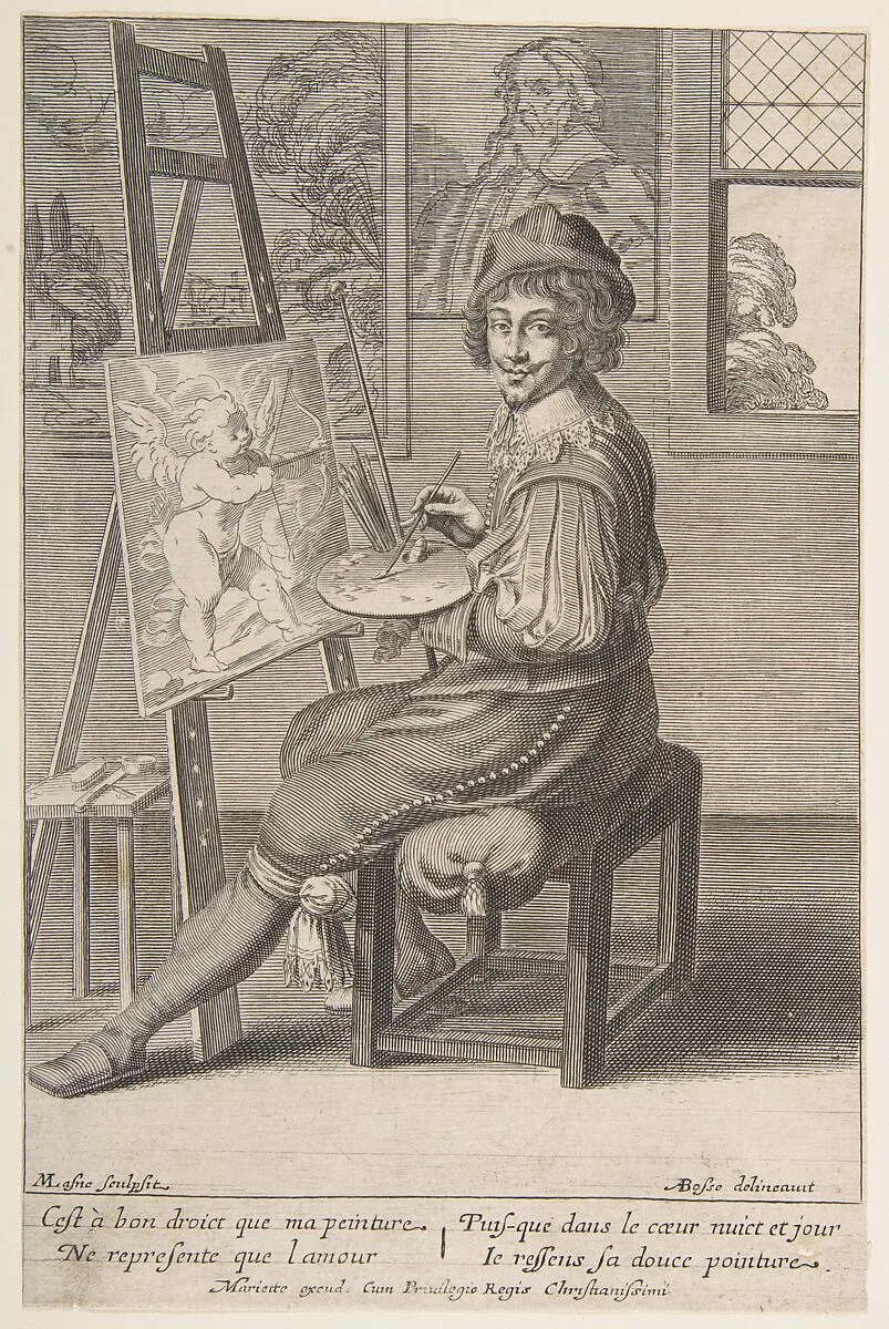 Painter at an Easel — Michel Lasne|Abraham Bosse|Pierre Mariette
