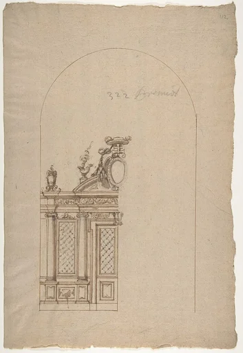 Design for a Choir Screen with a Cardinal's Hat