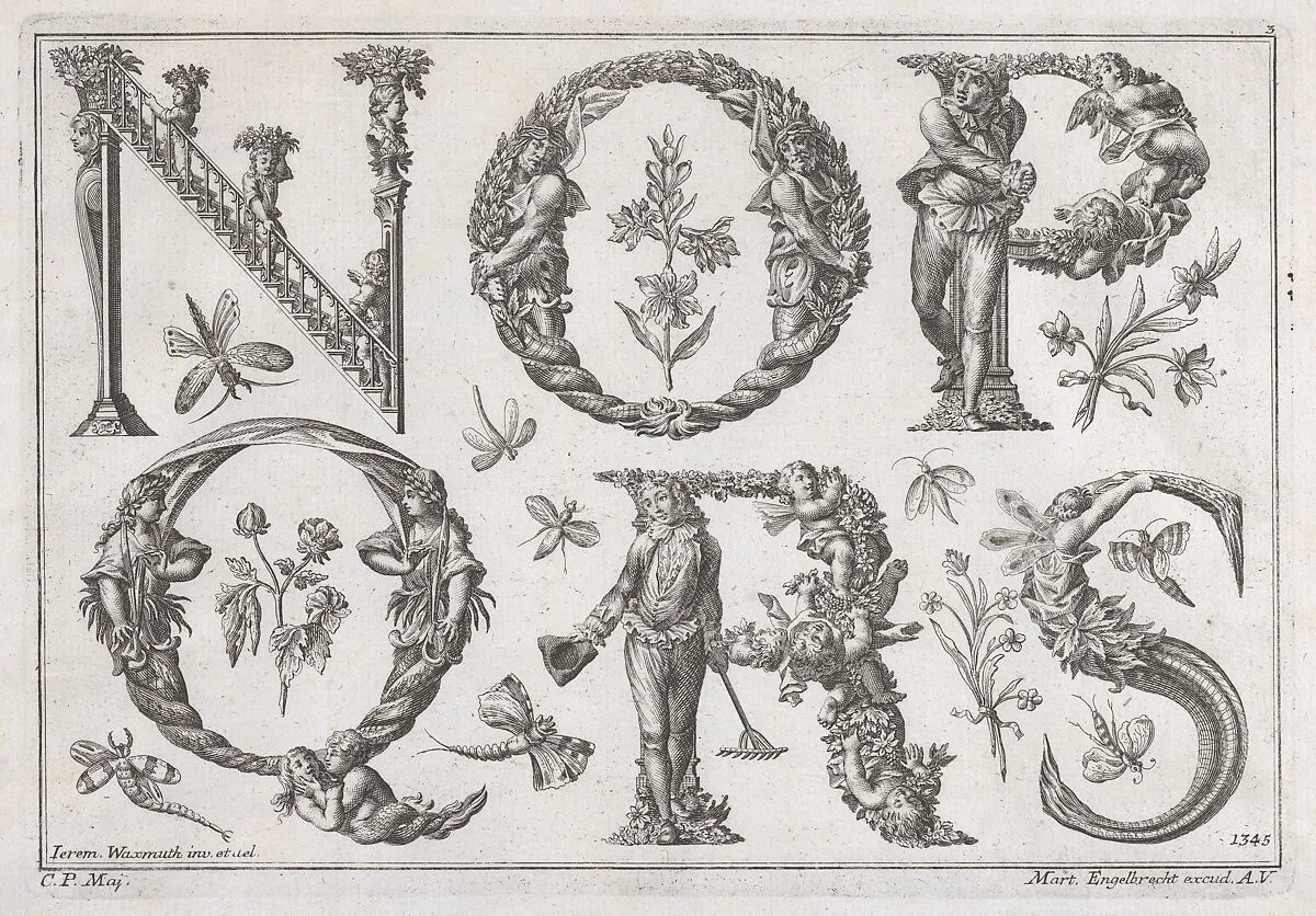 Decorated Roman alphabet — Jeremias Wachsmuth|Martin Engelbrecht