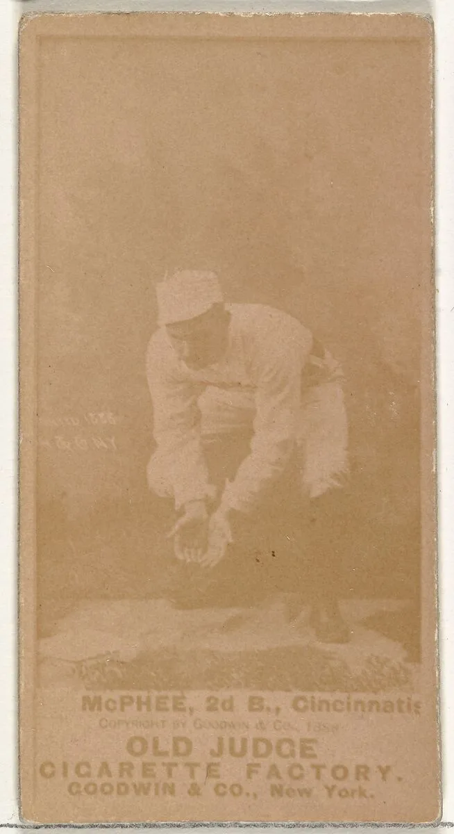 John Alexander "Bid" McPhee, 2nd Base, Cincinnati, from the Old Judge series (N172) for Old Judge Cigarettes — Goodwin & Company