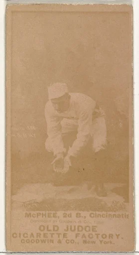 John Alexander "Bid" McPhee, 2nd Base, Cincinnati, from the Old Judge series (N172) for Old Judge Cigarettes