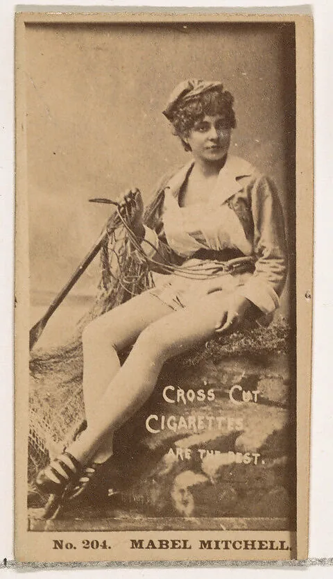 Card Number 204, Mabel Mitchell, from the Actors and Actresses series (N145-2) issued by Duke Sons & Co. to promote Cross Cut Cigarettes — W. Duke, Sons & Co.