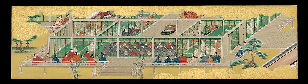 幻の源氏物語絵巻 「榊」|“A Branch of Sacred Evergreen” (Sakaki), from the Phantom Genji Scrolls (Maboroshi no Genji monogatari emaki) — Unknown