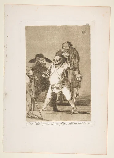 Plate 76 from "Los Caprichos": You understand?... well, as I say... eh! Look out! otherwise... (¿Està Umd...pues, Como digo..eh! Cuidado! si no...)