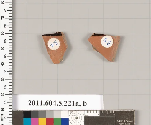 Terracotta fragments of kylikes (drinking cups)