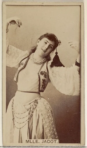 Mlle. Jacot, from the Actors and Actresses series (N45, Type 8) for Virginia Brights Cigarettes