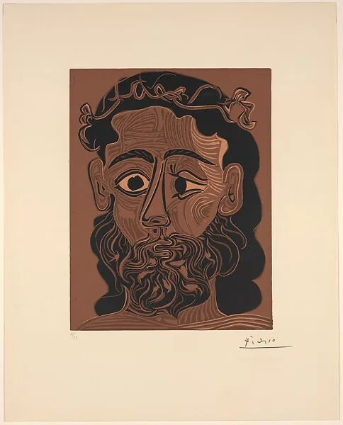 Bearded Man with a Crown of Leaves and Vines — Pablo Picasso|Hidalgo Arnéra|Galerie Louise Leiris