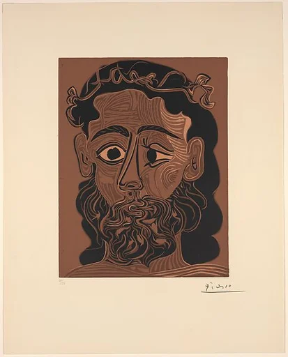Bearded Man with a Crown of Leaves and Vines