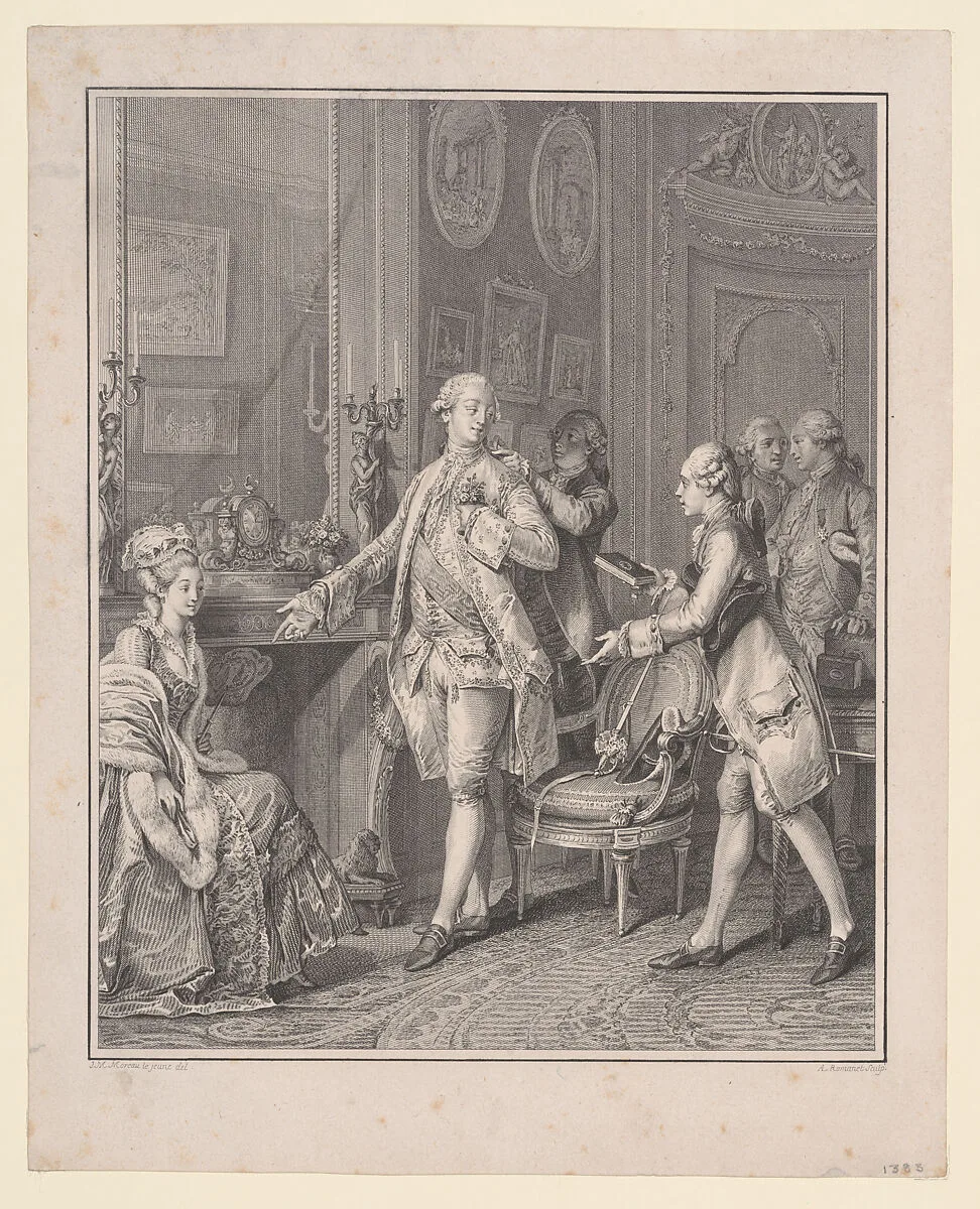 La Grande Toilette (The Patroness), from "Le Monument du Costume" — Jean Michel Moreau the Younger|Restif de La Bretonne|l'Imprimerie de Prault|Antoine Louis Romanet