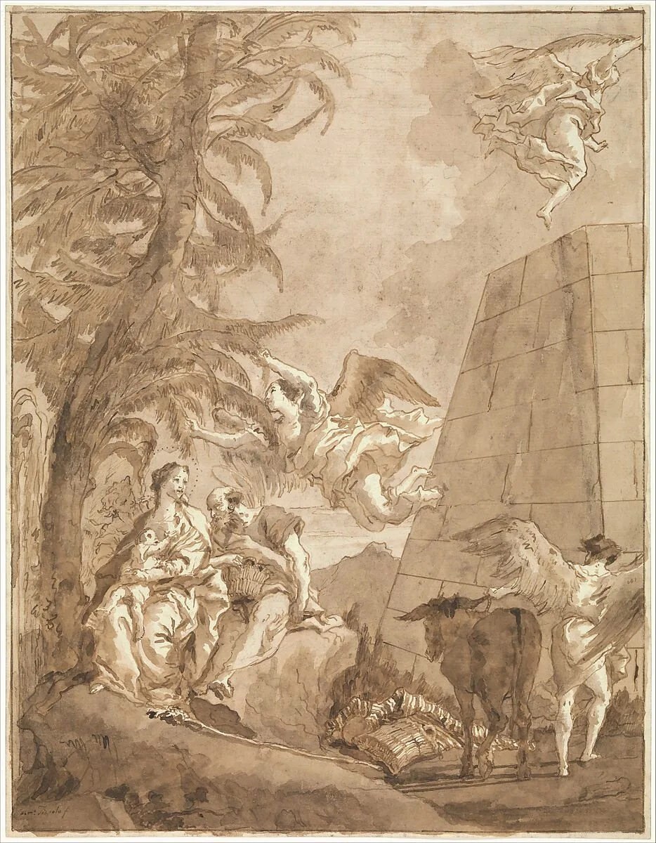 The Rest on the Flight into Egypt (with a Truncated Pyramid on the Right) — Giovanni Domenico Tiepolo