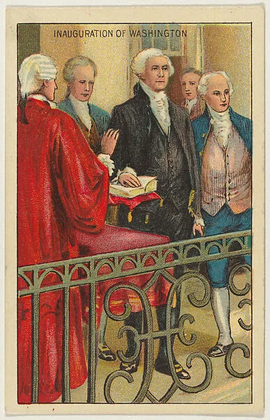 Inauguration of Washington, from the "Historical Events" series (T70), issued with Hoffman House Magnums Cigars, Flexo Giants Little Cigars, Buffo Little Cigars, and Just Suits Cut Plug — Unknown